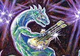 dinosaur playing guitar